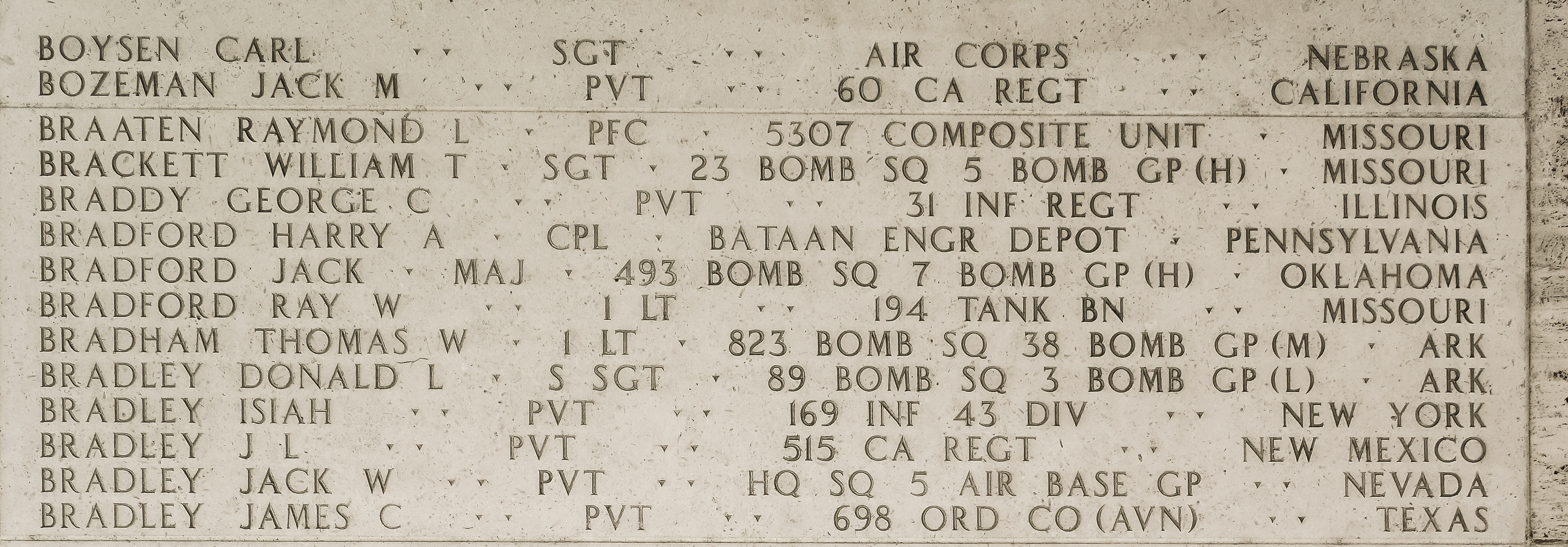 William T. Brackett, Sergeant